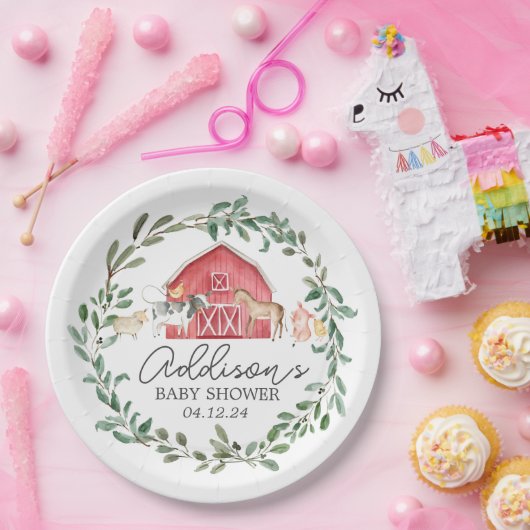 Modern auf der Papiertüte des Bauernhofs, Grünpfla Pappteller (Party)