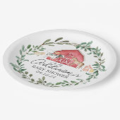 Modern auf der Papiertüte des Bauernhofs, Grünpfla Pappteller (Schrägansicht)