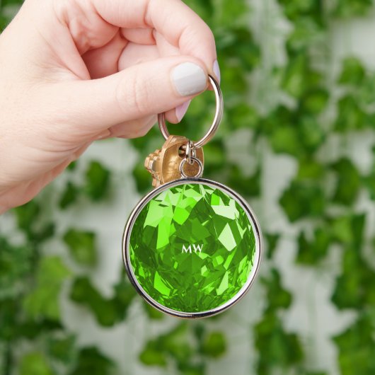 Modern August Birthstone Peridot Emerald Premium Schlüsselanhänger (Hand)