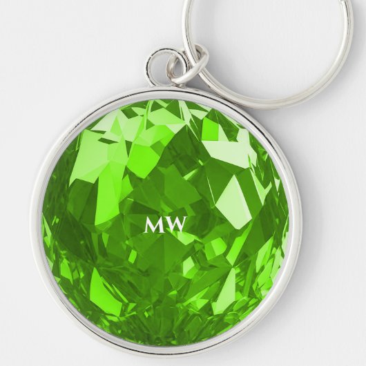 Modern August Birthstone Peridot Emerald Premium Schlüsselanhänger (Vorne)