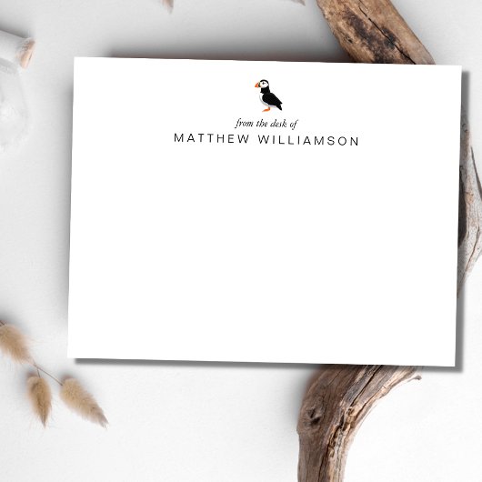 Modern aus dem Schreibtisch der "Puffin Bird Card" Mitteilungskarte