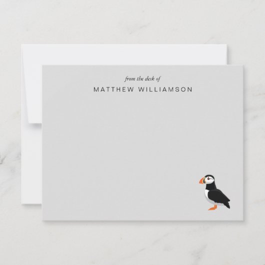 Modern aus dem Schreibtisch der "Puffin Bird Card" Mitteilungskarte (Vorderseite)
