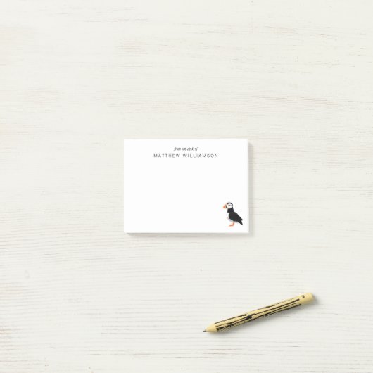 Modern aus dem Schreibtisch von Puffin Bird Post-it Klebezettel (Auf Schreibtisch)