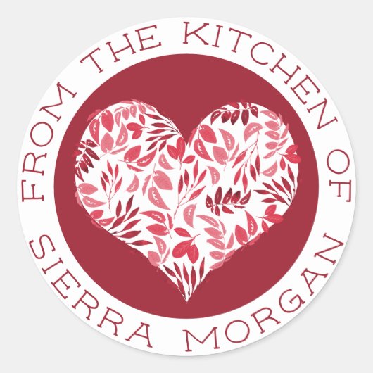 Modern aus der Küche der botanischen Herz-Leckerei Runder Aufkleber (Vorderseite)