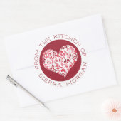 Modern aus der Küche der botanischen Herz-Leckerei Runder Aufkleber (Umschlag)