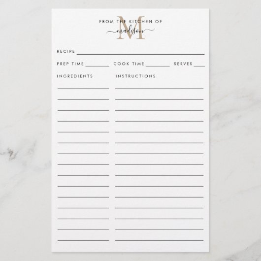 Modern aus der Küche des Monogram Rezept (Vorderseite)