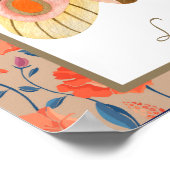 Modern aus Holz, erdig, florale Kunst Poster (Ecke)