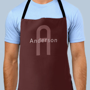 Modern aussehendes monogrammiertes Namensschild Schürze