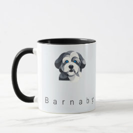 Modern Aussiedoodle Art Mug - Blue Merle Geometric Tasse
