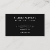 Modern Auto Detailing Cleaning Auto Repair Black Visitenkarte (Rückseite)