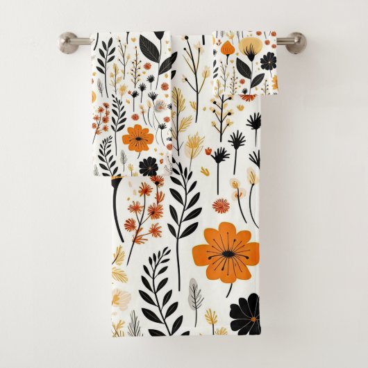Modern Autumn Fall Boho Botanical Floral Badhandtuch Set (Insitu)