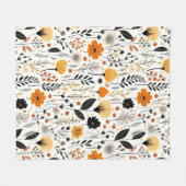 Modern Autumn Fall Boho Botanical Floral  Fleecedecke (Vorderseite (Horizontal))
