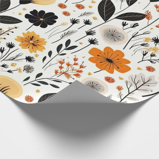 Modern Autumn Fall Boho Botanical Floral Geschenkpapier (Ecke)