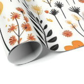 Modern Autumn Fall Boho Botanical Floral  Geschenkpapier (Rolleneckpunkt)
