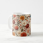 Modern Autumn Fall Botanical Floral  Kaffeetasse (Vorderseite Links)