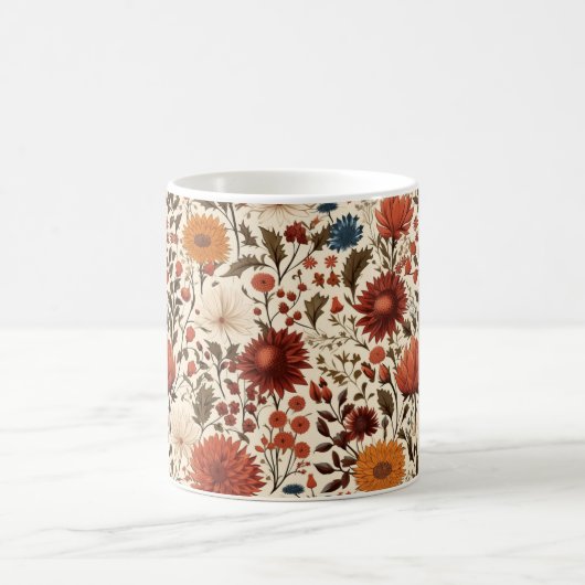 Modern Autumn Fall Botanical Floral  Kaffeetasse (Mittel)