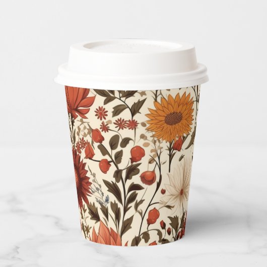 Modern Autumn Fall Botanical Floral  Pappbecher (Links)