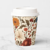 Modern Autumn Fall Botanical Floral  Pappbecher (Rückseite)