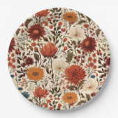 Modern Autumn Fall Botanical Floral  Pappteller (Vorderseite)