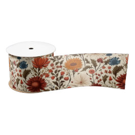 Modern Autumn Fall Botanical Floral Satinband