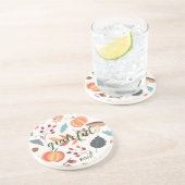 Modern Autumn Print Round Sandstone Untersetzer (Seite)