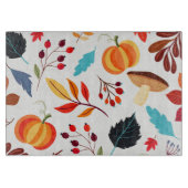 Modern Autumn Pumpkin Leaf Muster Schneidebrett (Vorderseite)