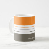 Modern Autumnal Orange Gran Streifen Kaffeetasse (Vorderseite Links)