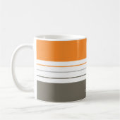 Modern Autumnal Orange Gran Streifen Kaffeetasse (Links)