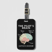 Modern Aviation Pilot Name | Piloten-Gehirn-Teil Gepäckanhänger (Vorderseite Vertikal)