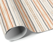 Modern Aztec Orange Ikat Wallpaper Geschenkpapier (Rolleneckpunkt)