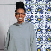 Modern Azulejo Blue Yellow Portugiesisch Lissabon Fliese