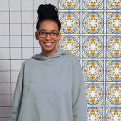 Modern Azulejo Blue Yellow Portugiesisch Lissabon Fliese