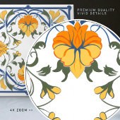 Modern Azulejo Blue Yellow Portugiesisch Lissabon Fliese