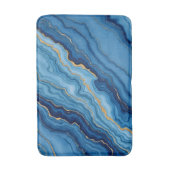 Modern Azure Blue Gold Marble Collection Badematte (Vorderseite Vertikal)