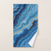 Modern Azure Blue Gold Marble Collection Badhandtuch Set (Handtuch)