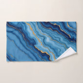 Modern Azure Blue Gold Marble Collection Badhandtuch Set (Handtuch)