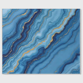 Modern Azure Blue Gold Marble Collection Geschenkpapier (Flach)