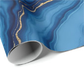 Modern Azure Blue Gold Marble Collection Geschenkpapier (Rolleneckpunkt)