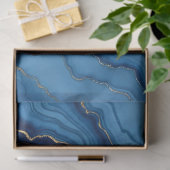 Modern Azure Blue Gold Marble Collection Seidenpapier (Geschenk)