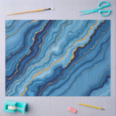 Modern Azure Blue Gold Marble Collection Seidenpapier (Basteln)