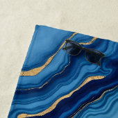 Modern Azure Blue Gold Marble Collection Strandtuch (Beispiel)