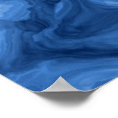 Modern Azure Blue Malachite Marble Wirbel Muster Poster (Ecke)