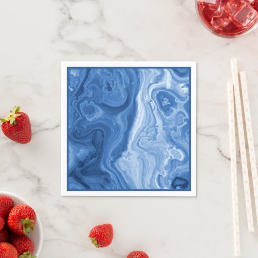 Modern Azure Blue Malachite Marble Wirbel Muster Serviette (Beispiel)