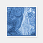 Modern Azure Blue Malachite Marble Wirbel Muster Serviette (Vorderseite)