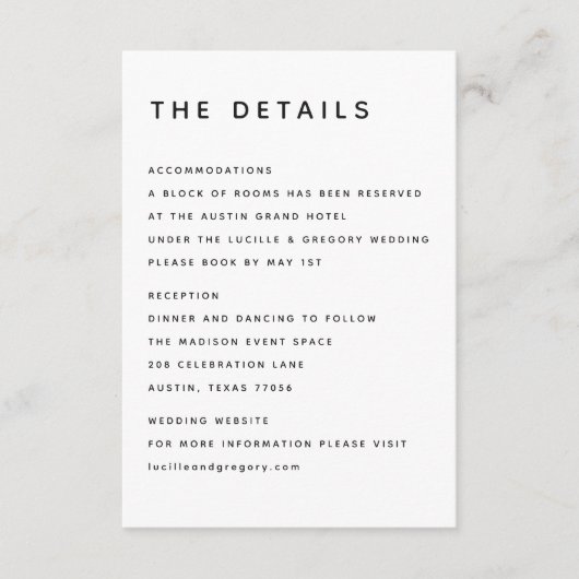 Modern B&W Editorial All Caps  Begleitkarte (Vorderseite)