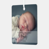 Modern Baby 2 Foto Ornament Aus Metall (Vorderseite links)