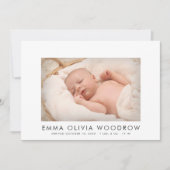 Modern Baby 4 Foto Collage Birth Ankündigung (Vorderseite)