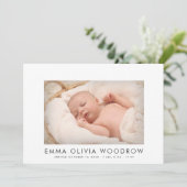 Modern Baby 4 Foto Collage Birth Ankündigung (Stehend Vorderseite)