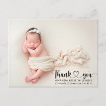 Modern Baby Birth Announcement Foto Vielen Dank