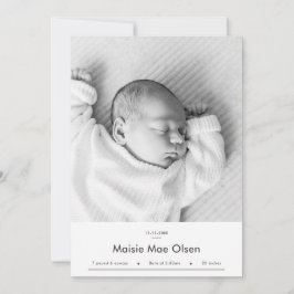 Modern Baby Birth Announcement Photo Card Ankündigung